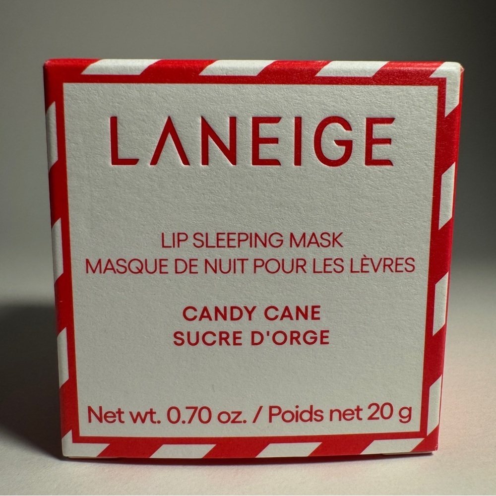 Laneige Candy Cane Lip Sleeping Mask Holiday 2024 Ltd Ed Full Size .70oz 20g - Picture 6 of 6